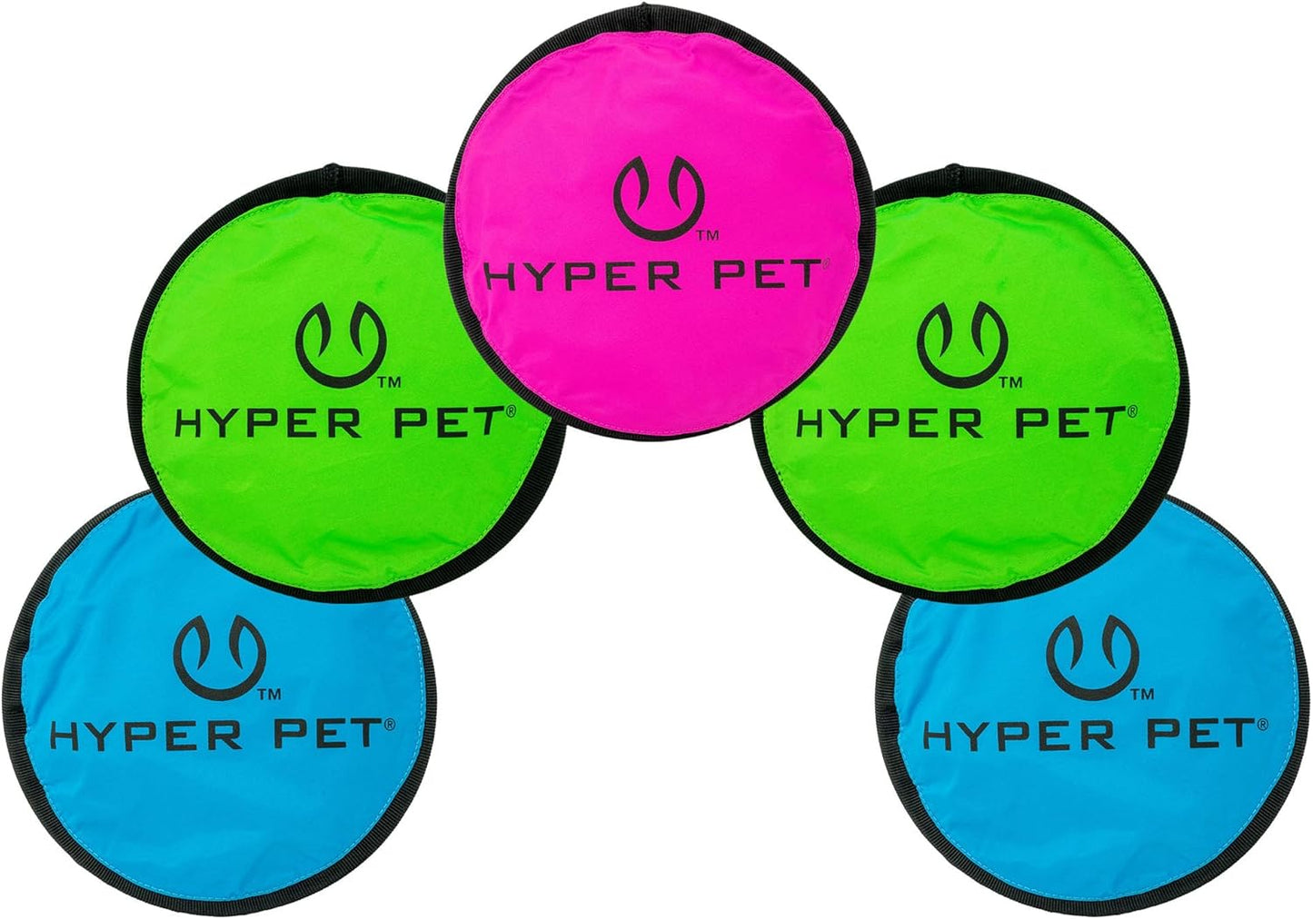 Flippy Flopper 9" Flying Disc Soft Dog Toy, Floats in Water & Safe on Teeth, for All Breeds, Pack of 5 (Colors May Vary)