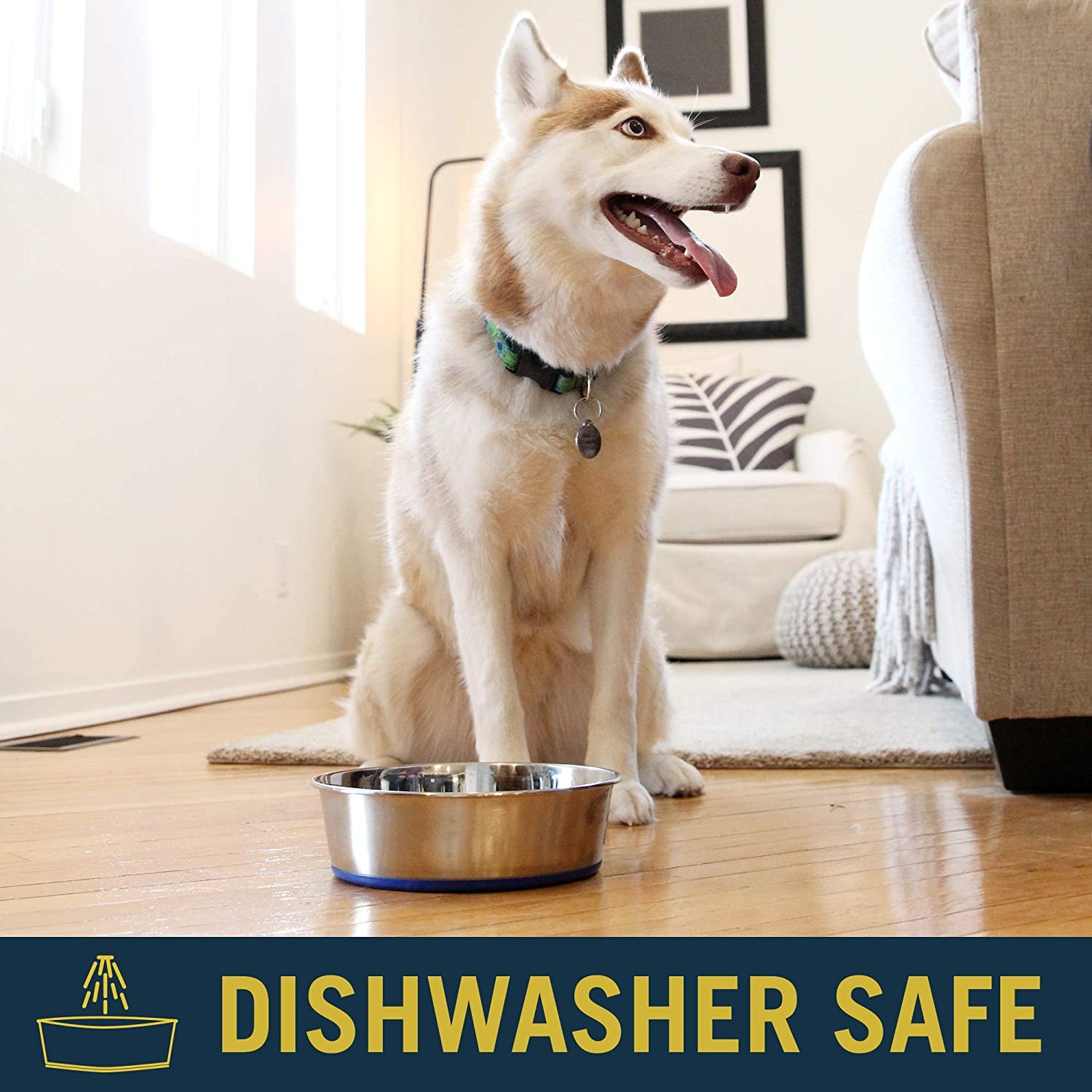 Durapet Premium Dishwasher Safe Stainless Steel Dog Bowl for Food or Water [Multiple Sizes for Small to Large Dogs] in Traditional or Wide Base Design - 8 CUP