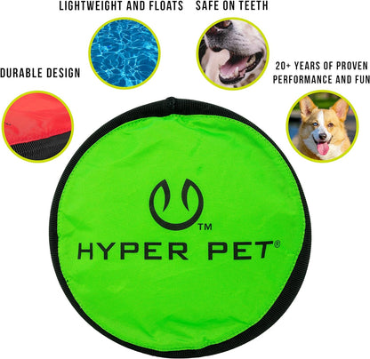 Flippy Flopper 9" Flying Disc Soft Dog Toy, Floats in Water & Safe on Teeth, for All Breeds, Pack of 5 (Colors May Vary)